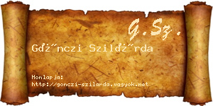 Gönczi Szilárda névjegykártya