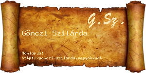 Gönczi Szilárda névjegykártya